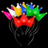 LED Flashing Crown Headband Light Up Birthday Tiaras Glowing Birthday Tiara Hair Hoop Princess Headwear Hair Accessories (6 Pack)