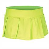 music legs women's solid pleated skirt, neon green, medium/large