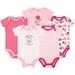 Hudson Baby Newborn Baby Girls Bodysuit 5-Pack - Tea