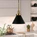 Zeno Blackened Bronze Metal Pendant with Brass Accents - Hudson & Canal PD0728