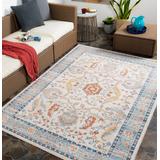 Shafter 6'7" x 9' Traditional Updated Traditional Farmhouse Cream/Denim/Light Beige/Navy/Rust/Tan/Brick Red/Rust/Peach Outdoor Area Rug - Hauteloom