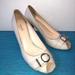 Coach Shoes | Coach Tatiana Peep Toe Pumps Heels Parchment 8.5 | Color: Cream/Silver | Size: 8.5