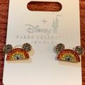 Disney Jewelry | Disney Parks Ears Headband Cap Crystal Earrings | Color: Orange/Pink | Size: Os