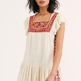 Free People Dresses | Free People Day Glow White Sand Boho Dress | Color: Cream/Red | Size: Xs
