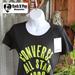 Converse Tops | Converse Graphic Tee Crew-Neck T-Shirt Black Nwt | Color: Black/Green | Size: Various