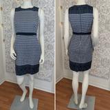 J. Crew Dresses | J.Crew Black White Navy Textured Shift Dress | Color: Black/Blue | Size: 6p