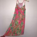 Lilly Pulitzer Dresses | Lilly Pulitzer Silk Shift Dress With Pink And Green Coral Pattern | Color: Green/Pink | Size: Xxs