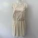 Zara Dresses | 4/$25zara Embroidered Sleeveless Chiffon Dress | Color: Cream | Size: Xs
