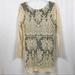 Free People Dresses | Free People Cream Long Sleeve Lace Dress Size S | Color: Brown/Cream | Size: S