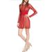 Free People Dresses | Free People Red Cherry Lace Long Sleeve Dress Nwt | Color: Red | Size: S