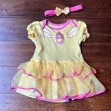Disney Dresses | Disney Princess Belle Dress Costume | Color: Pink/Yellow | Size: 12mb