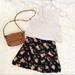 Brandy Melville Skirts | Brandy Melville Floral Cotton Mini Skirt | Color: Black/Brown | Size: One Size