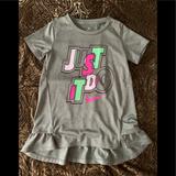 Nike Shirts & Tops | Girl’s Nike Just Do It Dri-Fit Gray Shirt Size 6x | Color: Gray/Pink | Size: 6xg