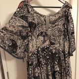 Free People Dresses | Free People Cold Shoulder Floral Dress Sz L | Color: Blue/Gray | Size: L