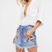 Free People Skirts | Free People Wild Rose Embroidered Denim Skirt Boho | Color: Blue | Size: 26