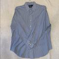 Polo By Ralph Lauren Shirts | Euc Men’s Long Sleeve Polo By Ralph Lauren Shirt | Color: Blue/White | Size: 16.5