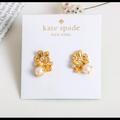 Kate Spade Jewelry | Nwt Kate Spade Wild Garden Pearl Flower Earrings | Color: Gold | Size: .6”