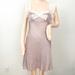 Free People Dresses | Free People Satin Dress With Lace Trim Size S | Color: Purple | Size: S