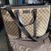 Gucci Bags | Gucci Beige Canvas Gg Tote | Color: Brown/Red/Silver | Size: Measures 15.75" (W) X 12.5" (H) X 5.5"