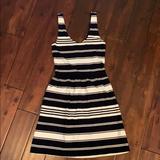 J. Crew Dresses | J.Crew Xs Navy Striped Midi Dress | Color: Blue/White | Size: Xs