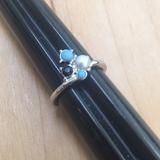 Free People Jewelry | Free People Ring Size 6 Silver Faux Pearl Stones | Color: Black/Silver | Size: 6
