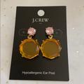 J. Crew Jewelry | J. Crew Gumdrop Stud Drop Earrings | Color: Orange/Pink | Size: About 1 1/2”