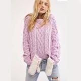 Free People Sweaters | Free People Aran Isle Cable Sweater Bubblegum | Color: Pink | Size: Various