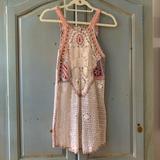 Free People Dresses | Free People Crochet Mini Dress | Color: Cream/Pink/Red/White | Size: Xs
