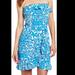 Lilly Pulitzer Dresses | Lilly Pulitzer Shelli Blue Flor Strapless Dress | Color: Blue/White | Size: M