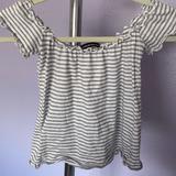 Brandy Melville Tops | Brandy Melville Striped Off The Shoulder Top | Color: Black/White | Size: One Size