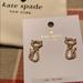 Kate Spade Jewelry | Kate Spade Cat Or Kitten Earrings Nwt | Color: Gold | Size: Os