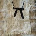 Urban Outfitters Tops | Bogo Urban Outfitters White Lace Top Black Bow | Color: Black/White | Size: Xs