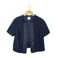 Anthropologie Jackets & Coats | Gidra Short Sleeve Tweed Blazer Jacket Black Sz 6 | Color: Black | Size: 6