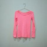 American Eagle Outfitters Tops | Neon Pink Long Sleeve Scoop Neck Tee | Color: Pink | Size: Xs