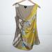 Anthropologie Tops | Guc Deletta Tie Front Floral Printed Silk Top | Color: Tan/Yellow | Size: M