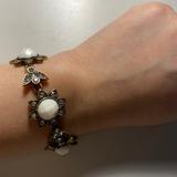 J. Crew Jewelry | J. Crew White Flower Crystal Bracelet | Color: White | Size: Os