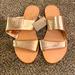 Anthropologie Shoes | Gold Anthropologie Slide Sandals | Color: Gold | Size: 7