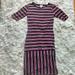 Lularoe Dresses | Lularoe Pink White Black Striped Julia Dress Sz S | Color: Black/Pink | Size: S