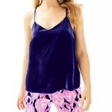 Lilly Pulitzer Tops | Lilly Pulitzer Dusk Velvet True Navy Nwt Cami | Color: Blue/Purple | Size: M