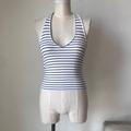 Brandy Melville Tops | Brandy Melville White Stripe Halter Top | Color: Black/White | Size: Os