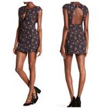 Free People Dresses | Free People Say Yes Floral Stretch Knit Mini Dress | Color: Black/Brown | Size: 12