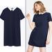 Zara Dresses | New Zara White Collar Navy Dress Size Xs | Color: Blue/White | Size: Xs