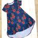 Lularoe Dresses | Lularoe Swing Dress - Floral Print - Carly Dress | Color: Blue/Red | Size: Xs