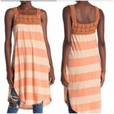 Free People Tops | New Free People Luca Crochet Stripe Tunic | Color: Cream/Orange | Size: M