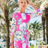 Lilly Pulitzer Dresses | Lilly Pulitzer Euc Marlowe Boatneck T-Shirt Dress | Color: Pink/Yellow | Size: Xxs