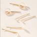 Anthropologie Accessories | Nwt Anthro Monogram Pearl Bobby Pin Set - G | Color: Gold/White | Size: Os