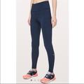 Lululemon Athletica Pants & Jumpsuits | Lululemon Fresh Tracks Tights Leggings Navy Euc | Color: Blue | Size: 2