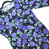 Lularoe Dresses | Fitted Long Sleeve Black Dress Lularoe Purple Rose | Color: Black/Purple | Size: Xs