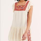 Free People Dresses | Free People Day Glow Mini Dress | Color: Cream/Red | Size: M