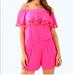 Lilly Pulitzer Pants & Jumpsuits | Lilly Pulitzer La Fortunate Off Shoulder Romper | Color: Pink | Size: S